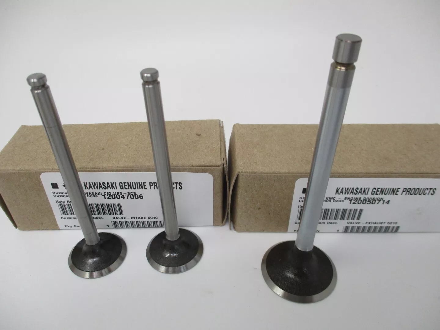 2 Genuine Kawasaki 12004-7006 Intake 1, 12005-0714 Exhaust Valve - Image 3