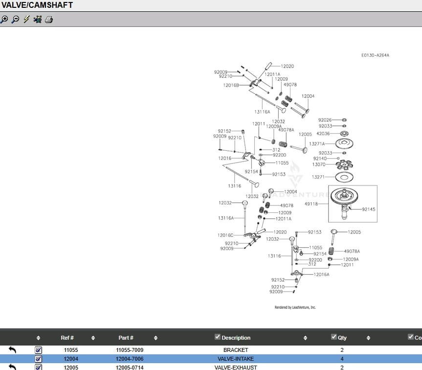 2 Genuine Kawasaki 12004-7006 Intake 1, 12005-0714 Exhaust Valve - Image 4