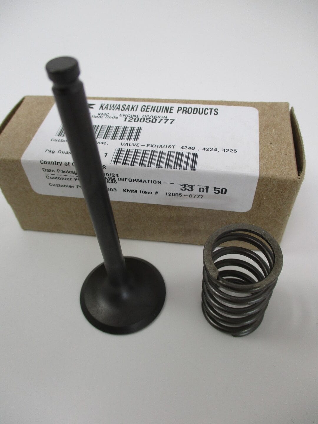 Genuine Kawasaki 12005-0777 Exhaust Valve & Spring 49078-7002 FR651V FR691V - Image 3