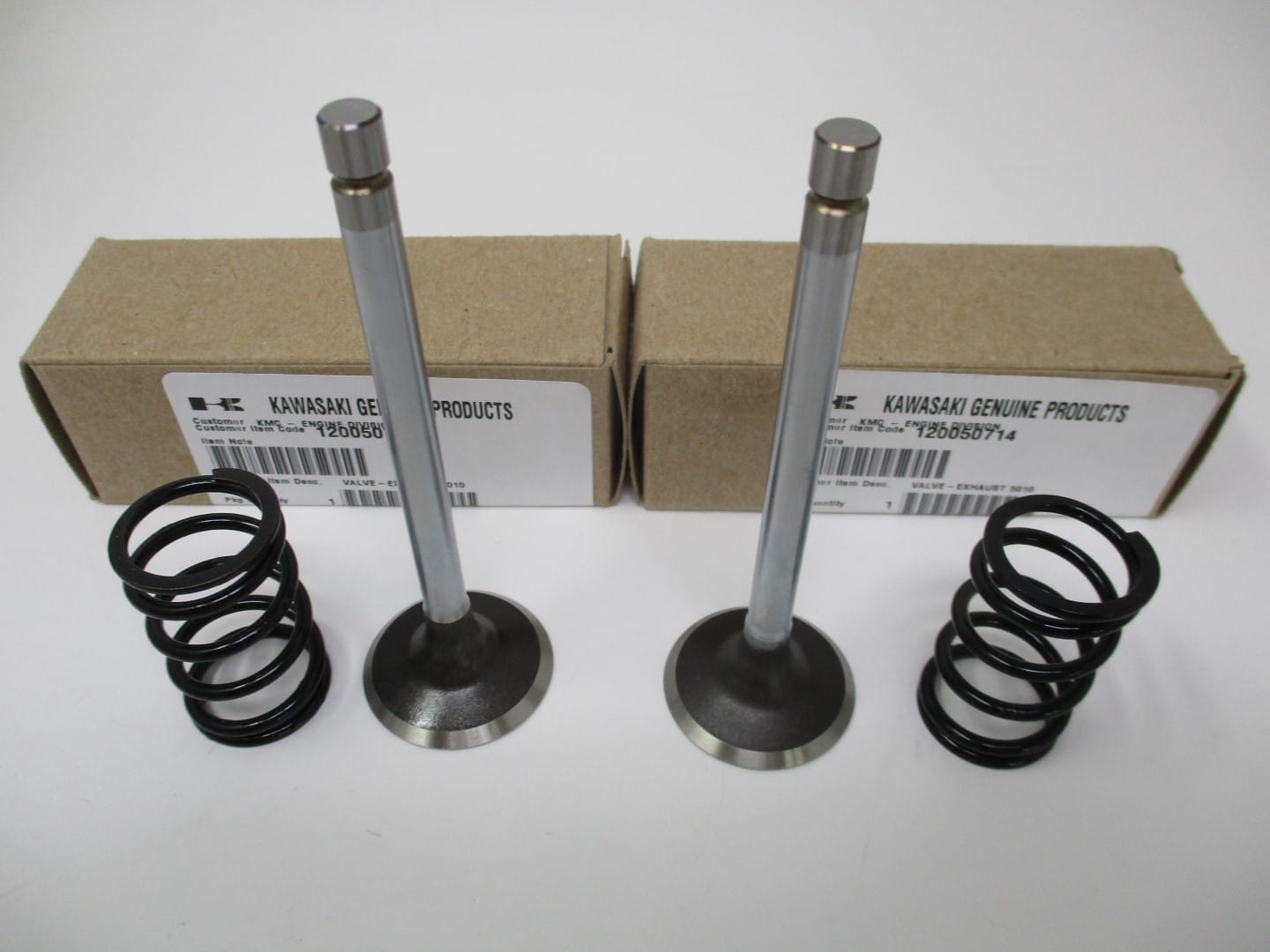 2 Genuine Kawasaki 12005-0714 Exhaust Valves & Springs 49078-7007 FX921V FXT00V - Image 3
