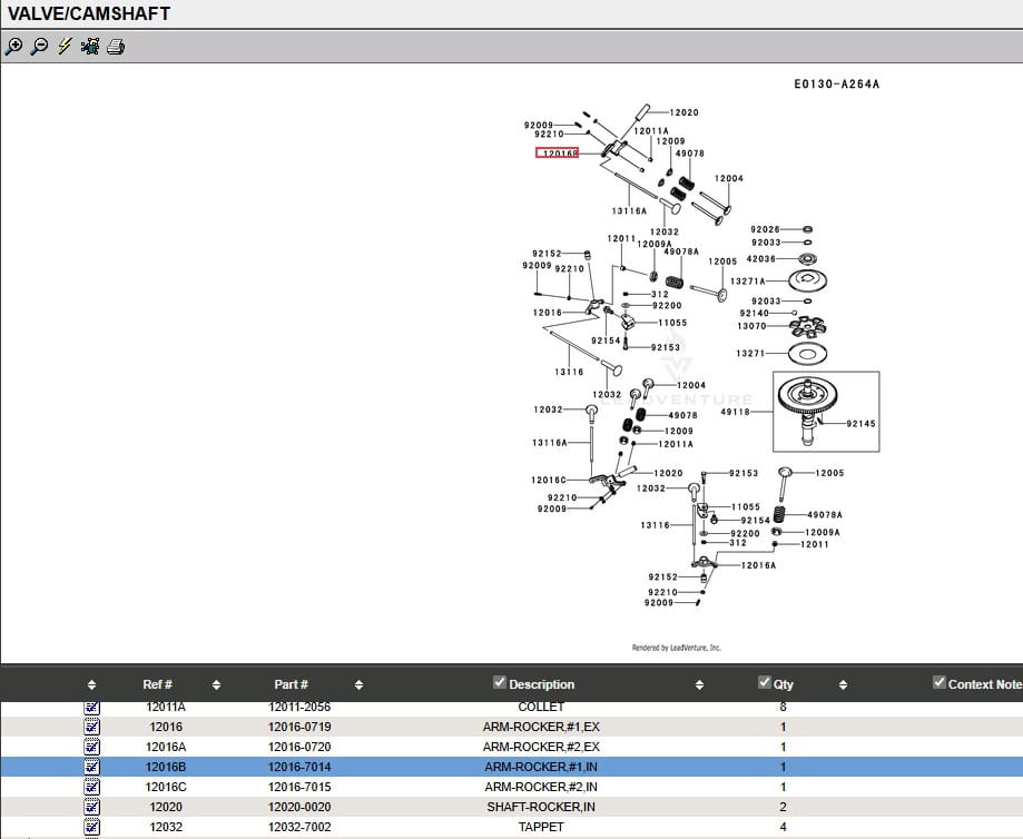 Genuine Kawasaki 12016-7014 Rocker Arm #1 in FX921V FXT00V - Image 5