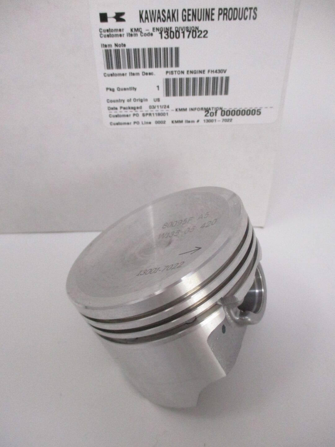 Genuine Kawasaki 13001-7022 Piston FH381V FH430 FJ180V - Image 5