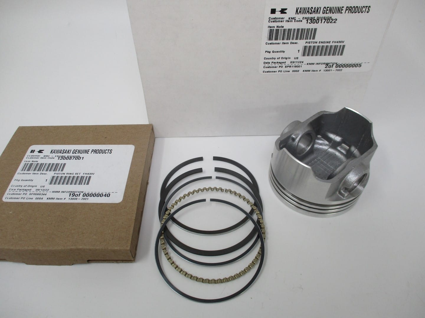 Genuine Kawasaki 13008-7001 13001-7022 Piston & Rings FH381V FH430 FJ180V - Image 4