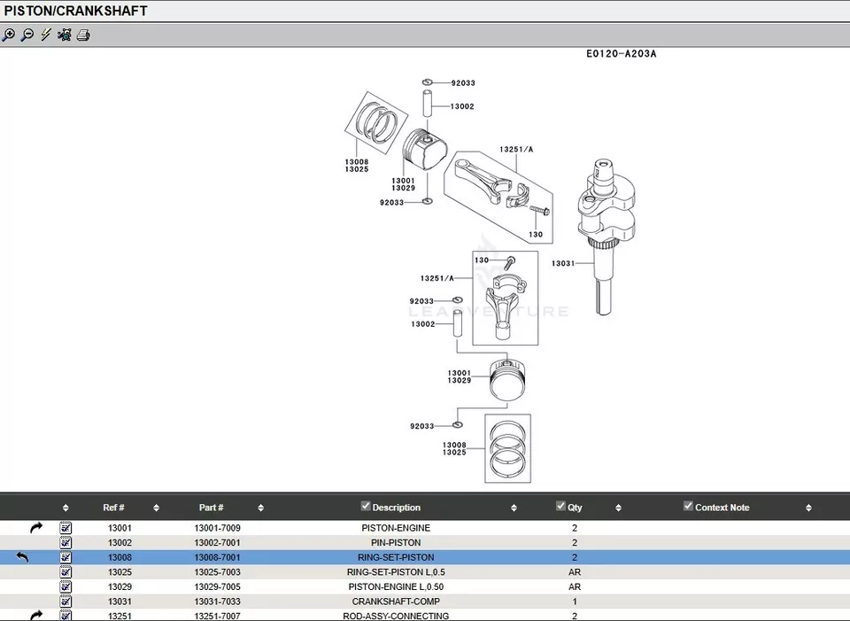 Genuine Kawasaki 13008-7001 13001-7022 Piston & Rings FH381V FH430 FJ180V - Image 5