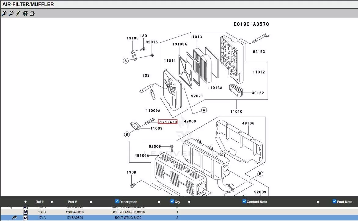 2 Genuine Kawasaki 171BA0820 Exhaust Studs FE290D FE350D FE400D 171G0820 - Image 5