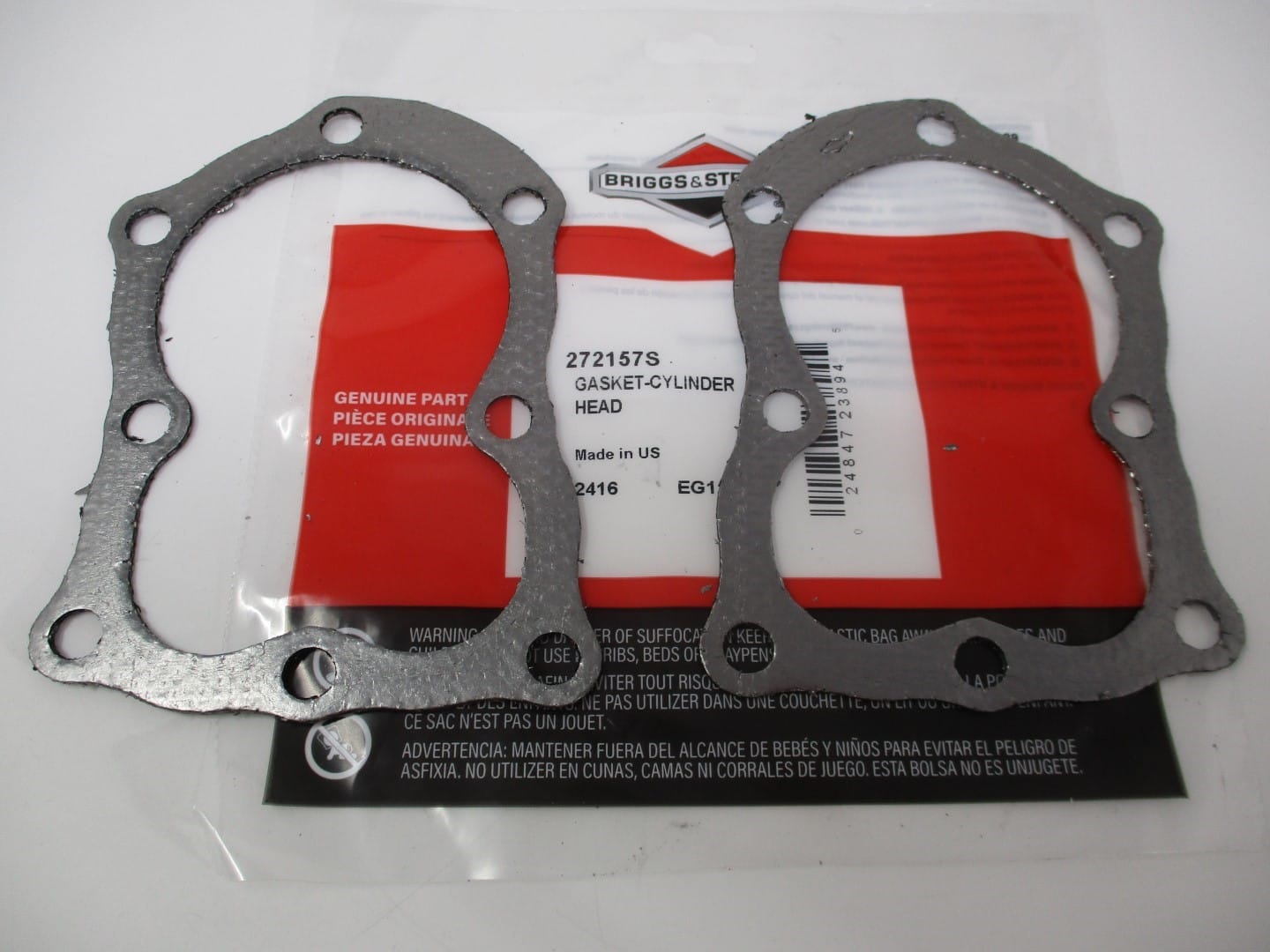2 Genuine Briggs & Stratton 272157S Cylinder Head Gaskets Replaces 270383 395008 - Image 3
