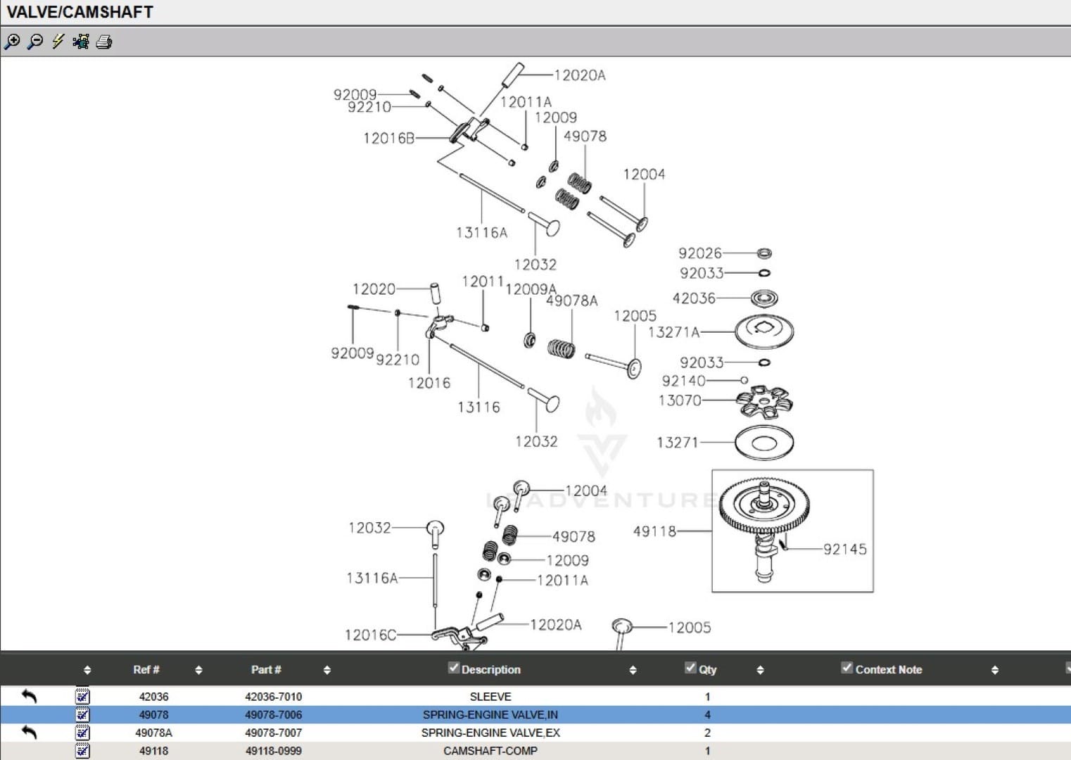2 Genuine Kawasaki 49078-7006 Valve Springs for Intake on FX921V FXT00V - Image 4