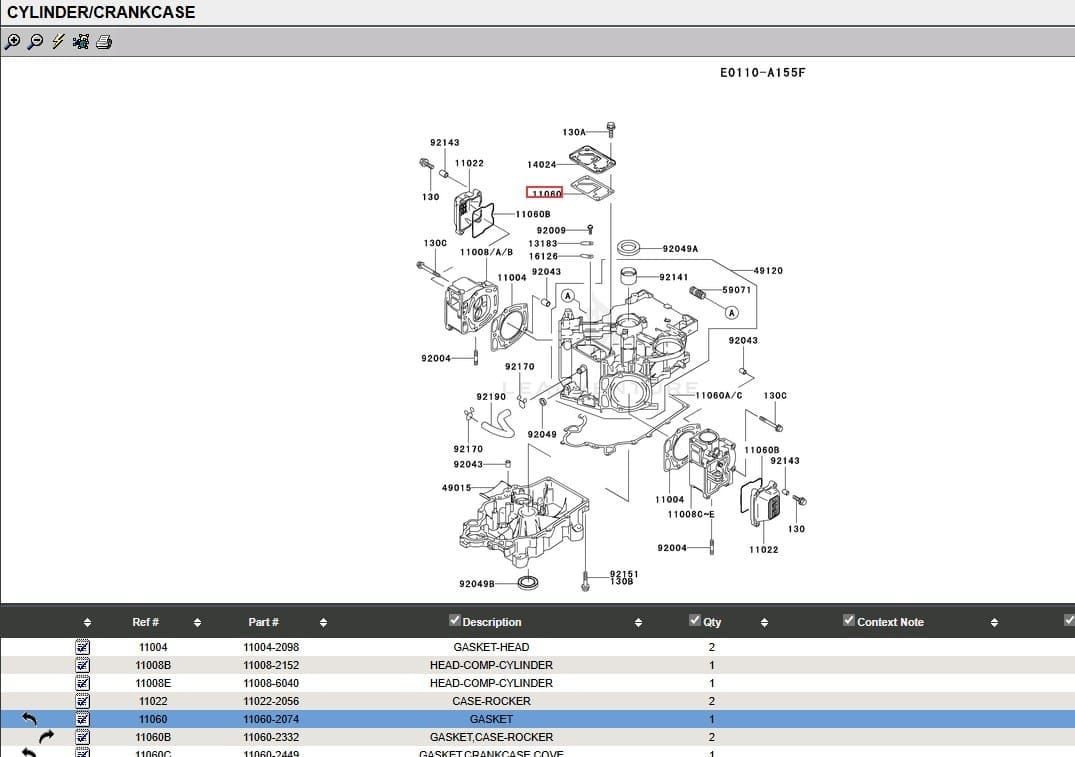 Genuine Kawasaki 11060-2074 Gasket fits FD590V FD611V - Image 4