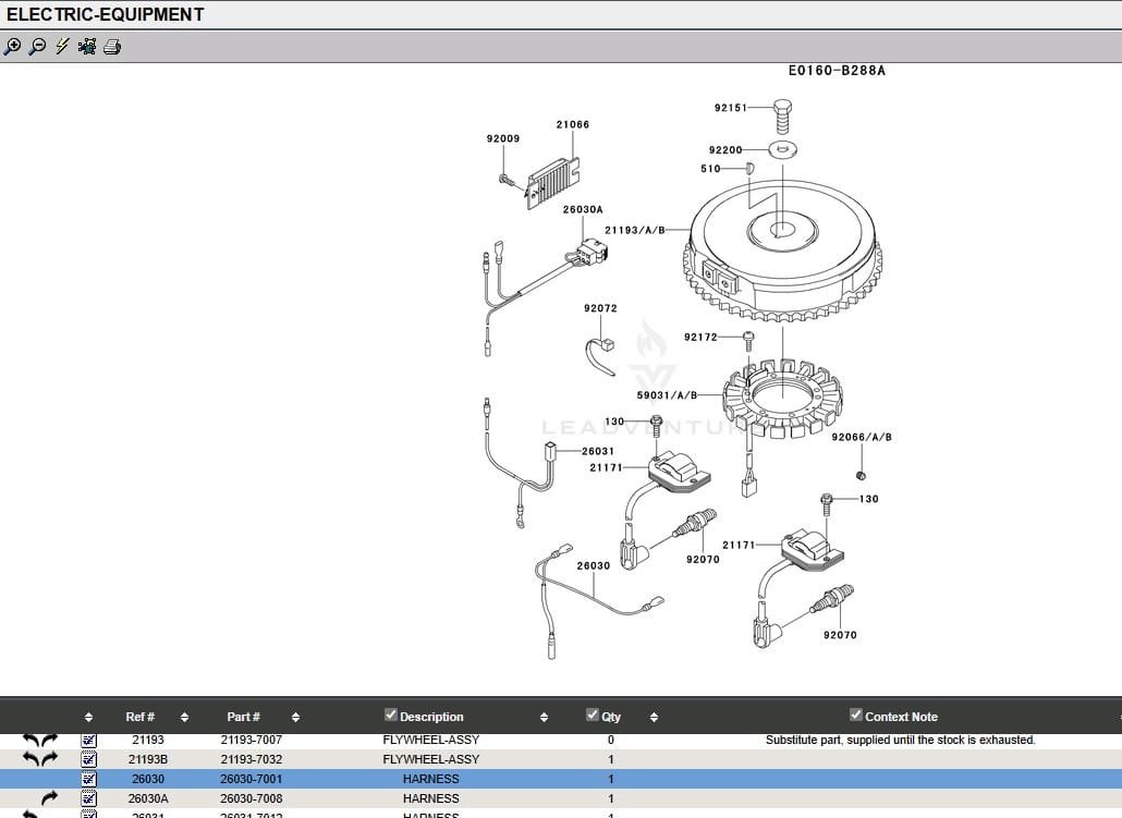 Genuine Kawasaki 26030-7001 & 26031-7012 Wire Harness FH541V FH580V FH601D FH680D - Image 4