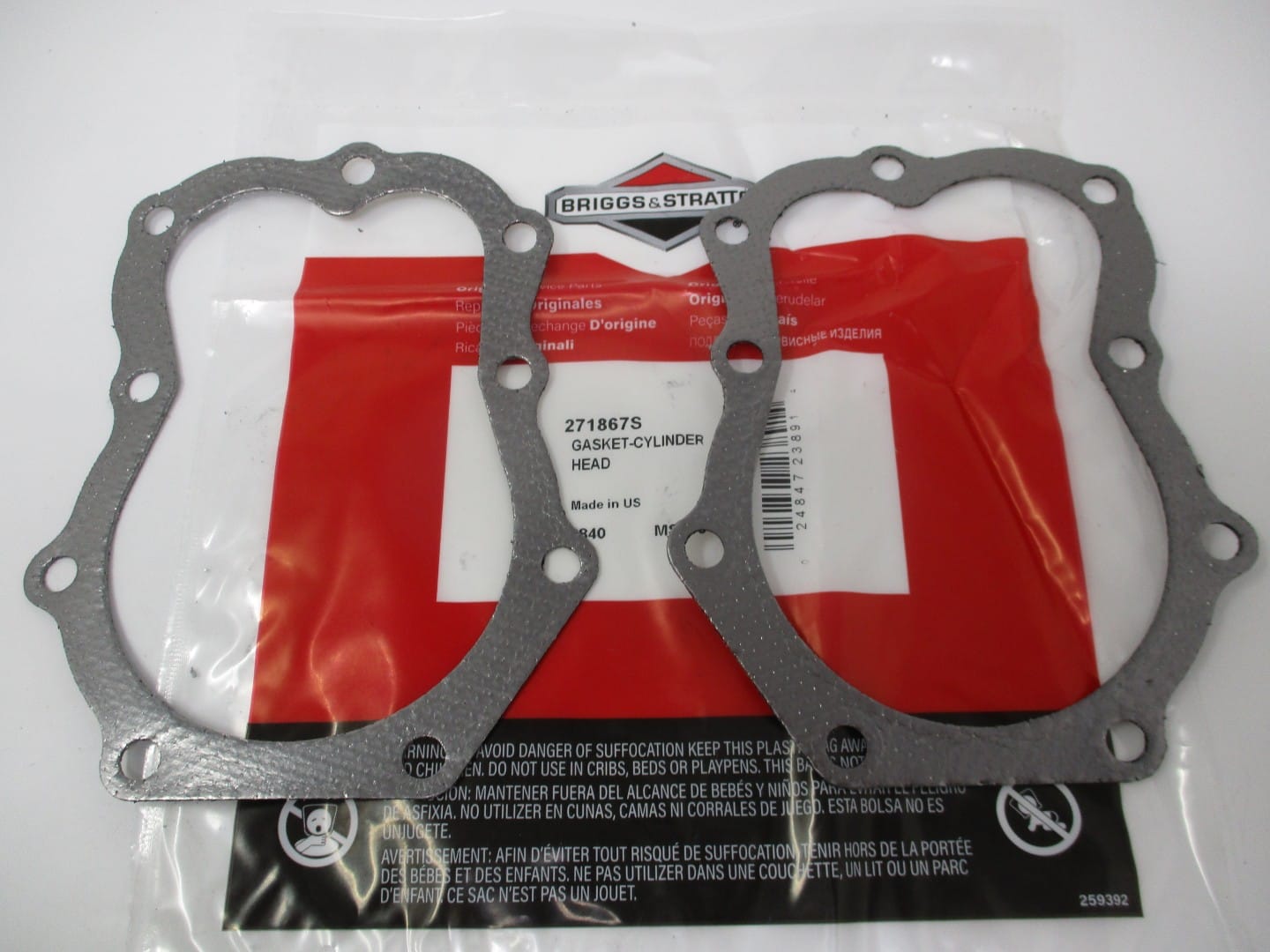 2 Genuine Briggs & Stratton 271867S Cylinder Head Gasket Replaces 270984 271867 - Image 2