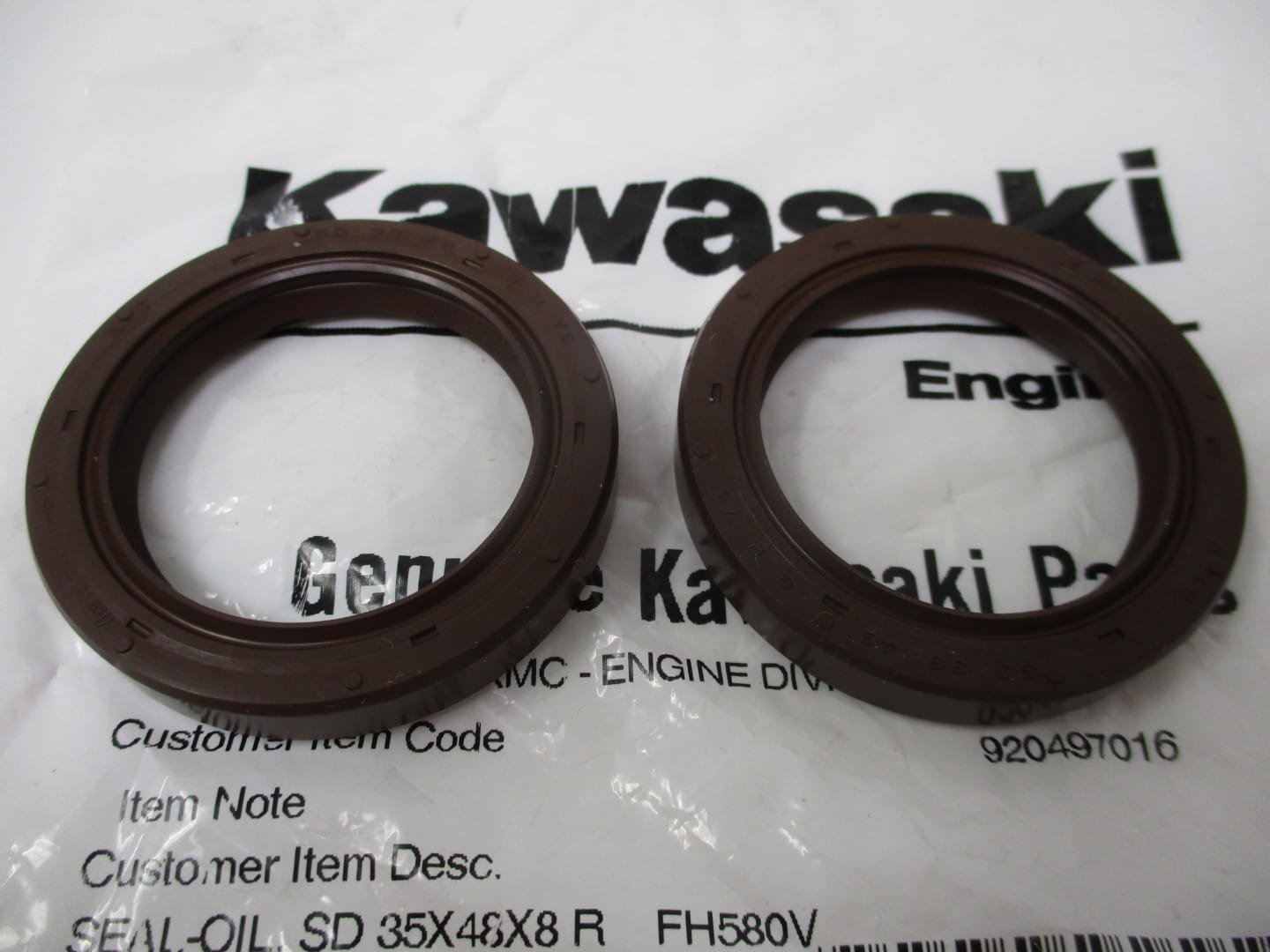 2 Genuine Kawasaki 92049-7016 Crankcase Oil Seal FH381V FH430V FH480V FH541V - Image 3