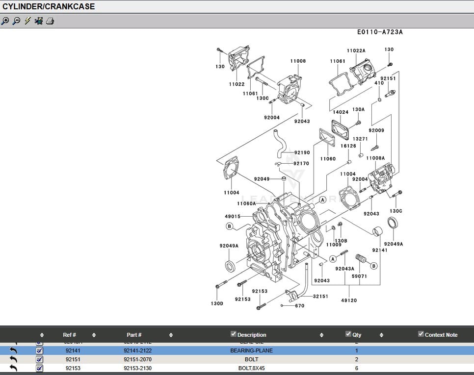 2 Genuine Kawasaki 92141-2122 Plane Bearing FD620D 92141-2110 - Image 4