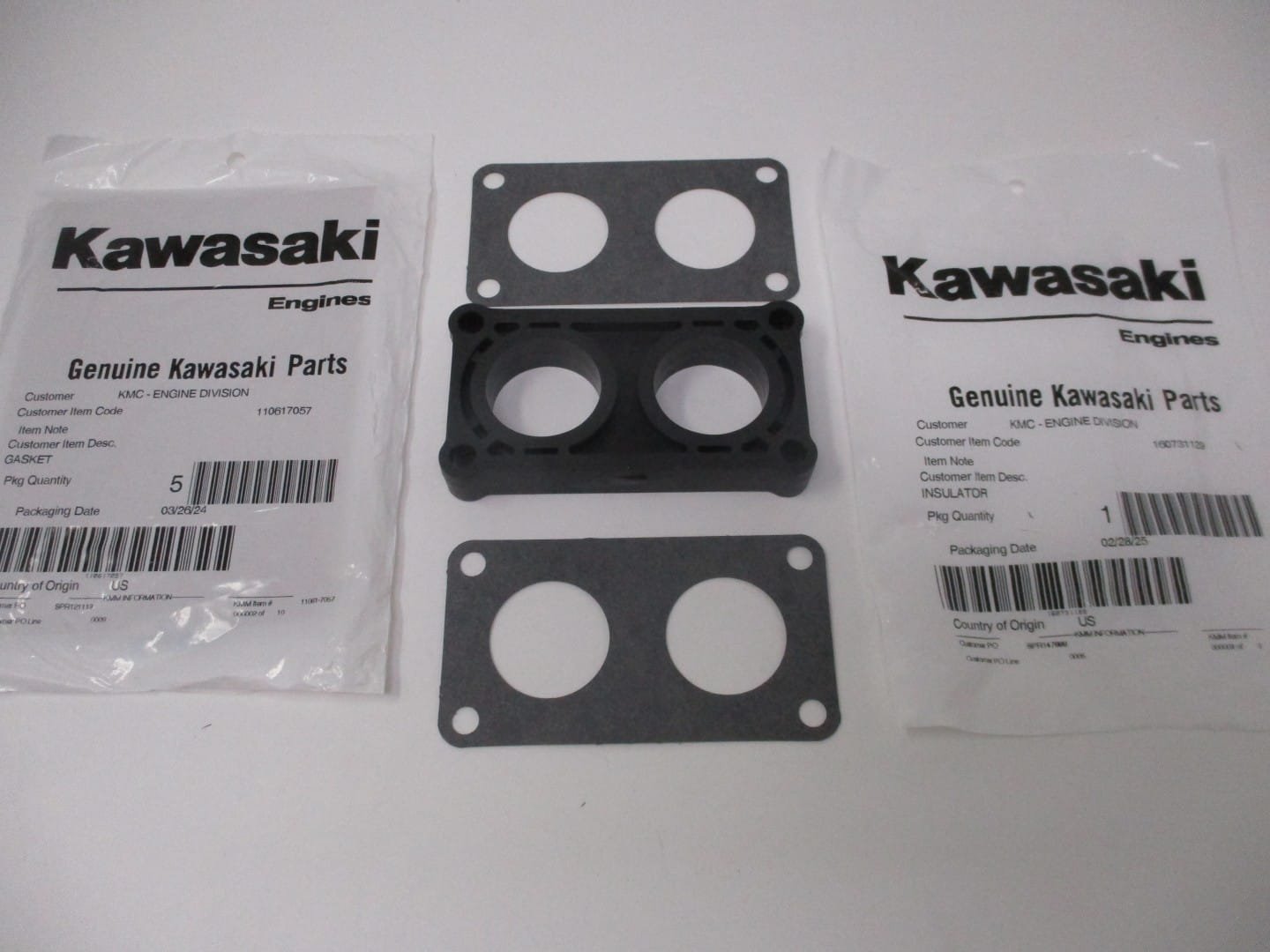 Genuine Kawasaki 16073-1129 2 11061-7057 Gaskets Carburetor Insulator for FXT00V - Image 4