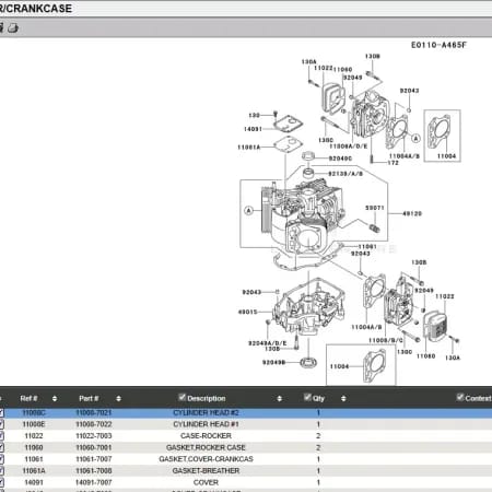 Genuine Kawasaki 11008-7022 Cylinder Head #1 Rocker Gasket FH381V FH430V FH480V - Image 7