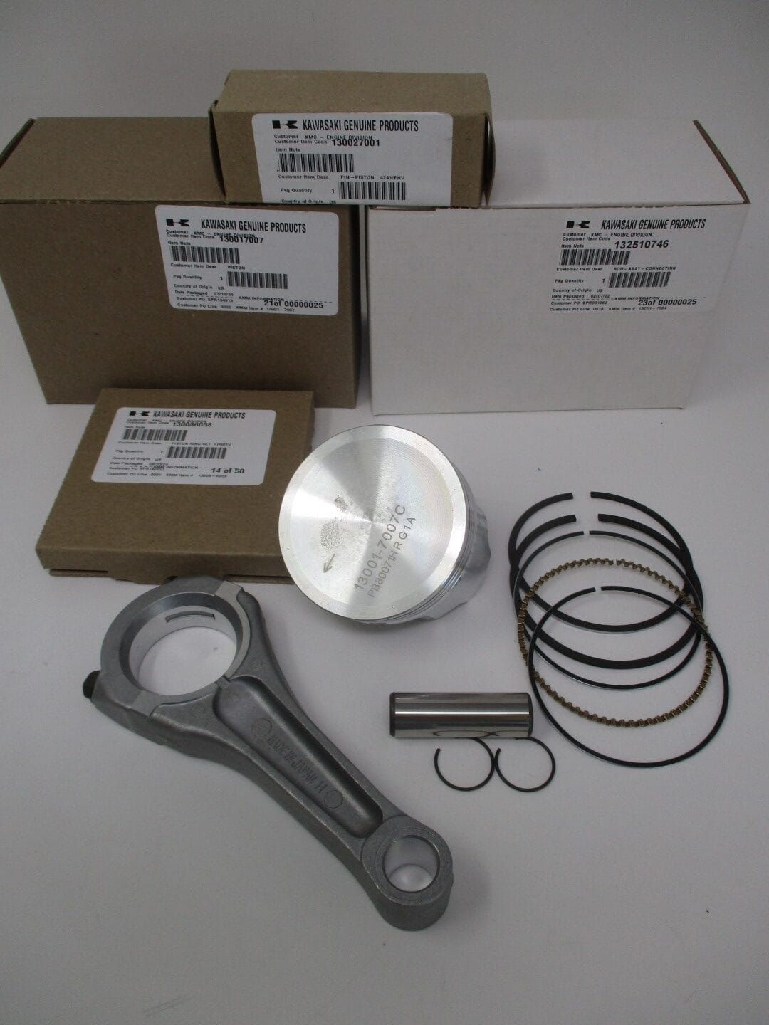 Genuine Kawasaki 13001-7007 Piston & 13008-6058 Rings Rod STD   FH641V FH661V - Image 4