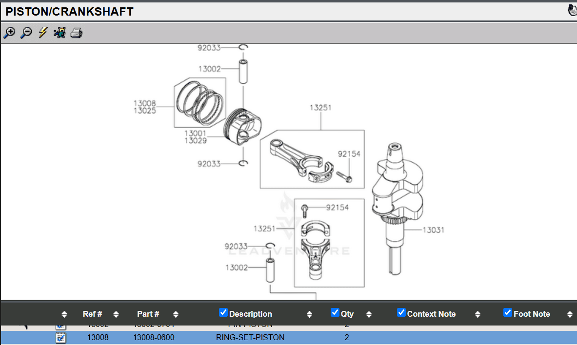 2 Genuine Kawasaki 13008-0600 Piston Rings FT651V FT691V FT730V FX691V FX730V - Image 4