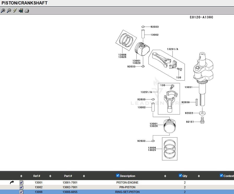 Genuine Kawasaki 13008-6055 Piston Rings STD Standard FH451V FH500V FH531V - Image 4
