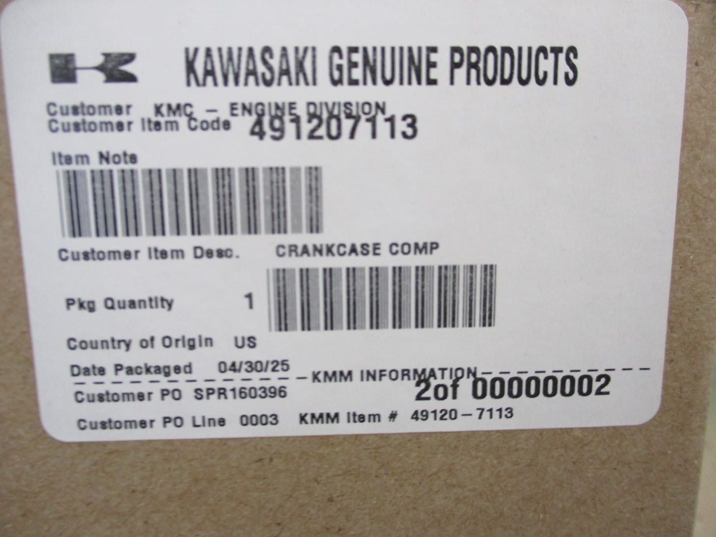 Genuine Kawasaki 49120-7113 Crankcase FH541V FH580V - Image 7