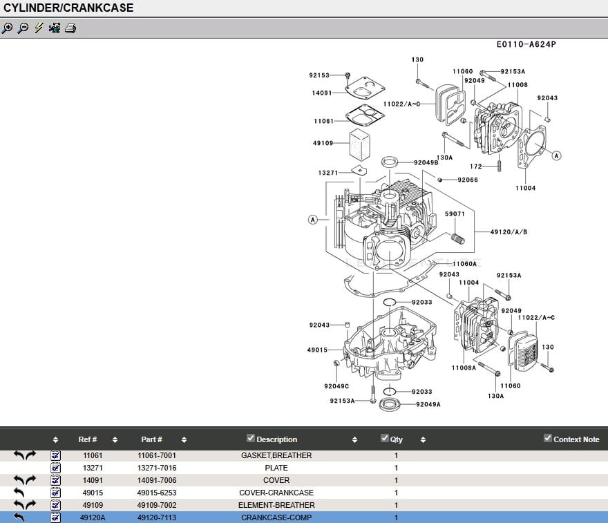 Genuine Kawasaki 49120-7113 Crankcase FH541V FH580V - Image 8