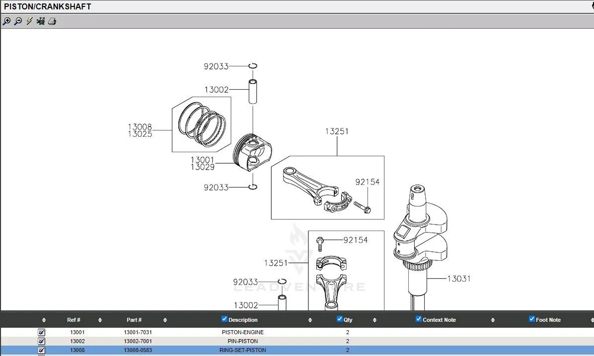 Genuine Kawasaki 13001-7031 Piston STD. FR600V FS481V FS541V FS600V FX541V FX600 - Image 5