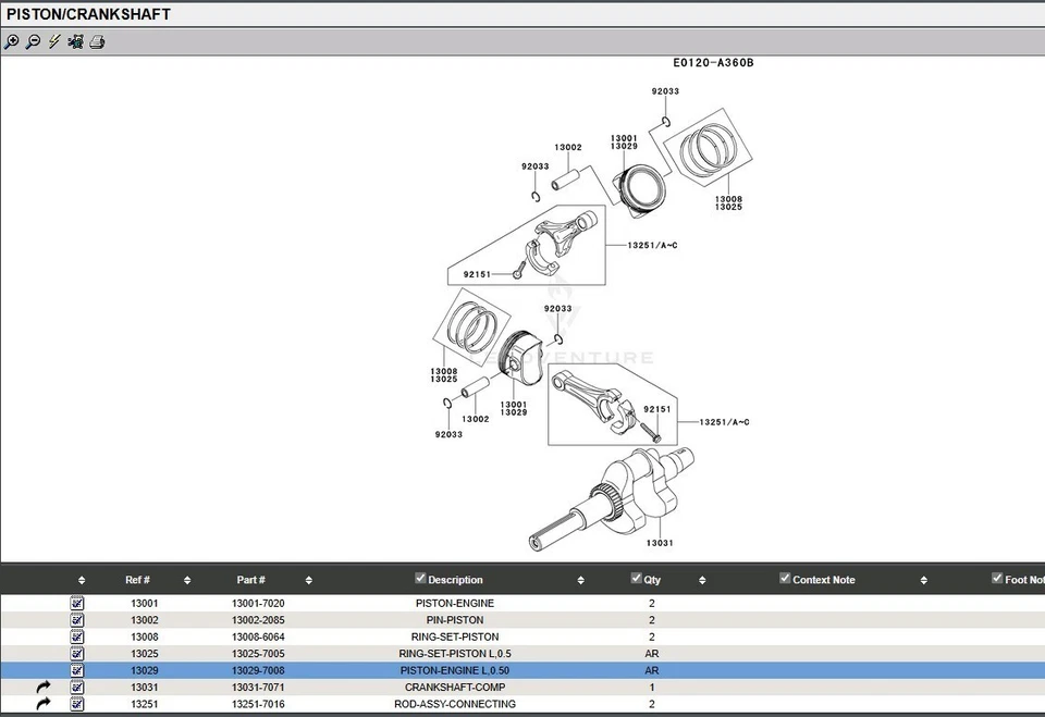 Genuine Kawasaki 13029-7008 Piston OS 0.5 for the FH770D Oversize - Image 4
