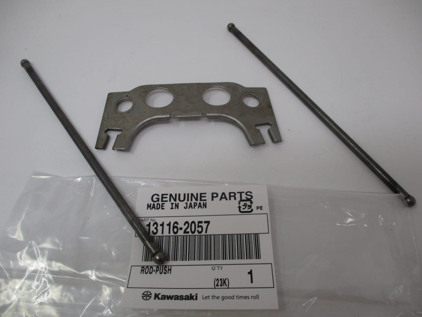 2 Genuine Kawasaki 13116-2057 & 13070-7001 Push Rods Guide FD590D FD611V FD620D - Image 4