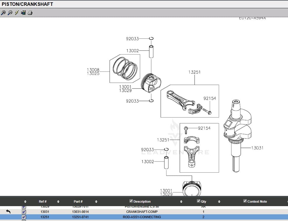 Genuine Kawasaki 13251-0741 Connecting Rod FS481V FS541V FS600V FX541V FX600V - Image 5