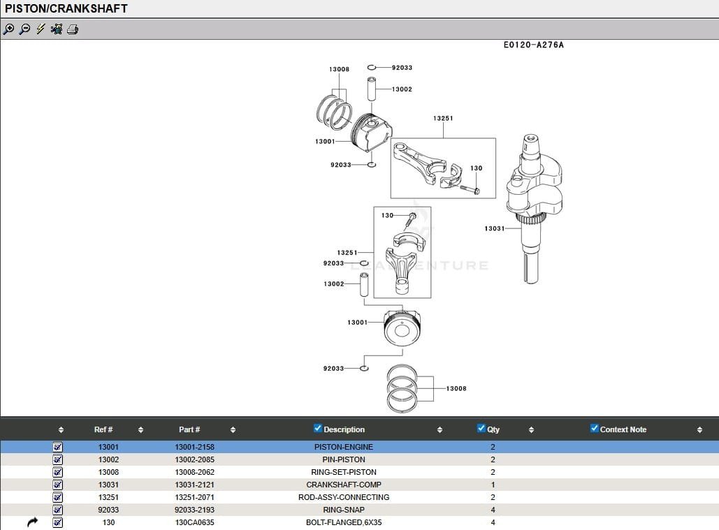 Genuine Kawasaki 13001-2158 Piston & Rings 13008-2062 for FD731V Standard - Image 6