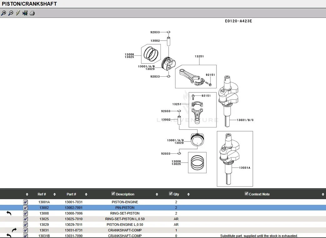 Genuine Kawasaki Piston Pin 13002-7001 Snap-Rings 92033-0780 - Image 4