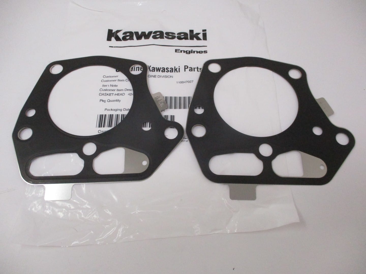 2 Genuine Kawasaki 11004-7027 Cylinder Head Gasket FX600V FX541V FX481V FS600V - Image 3