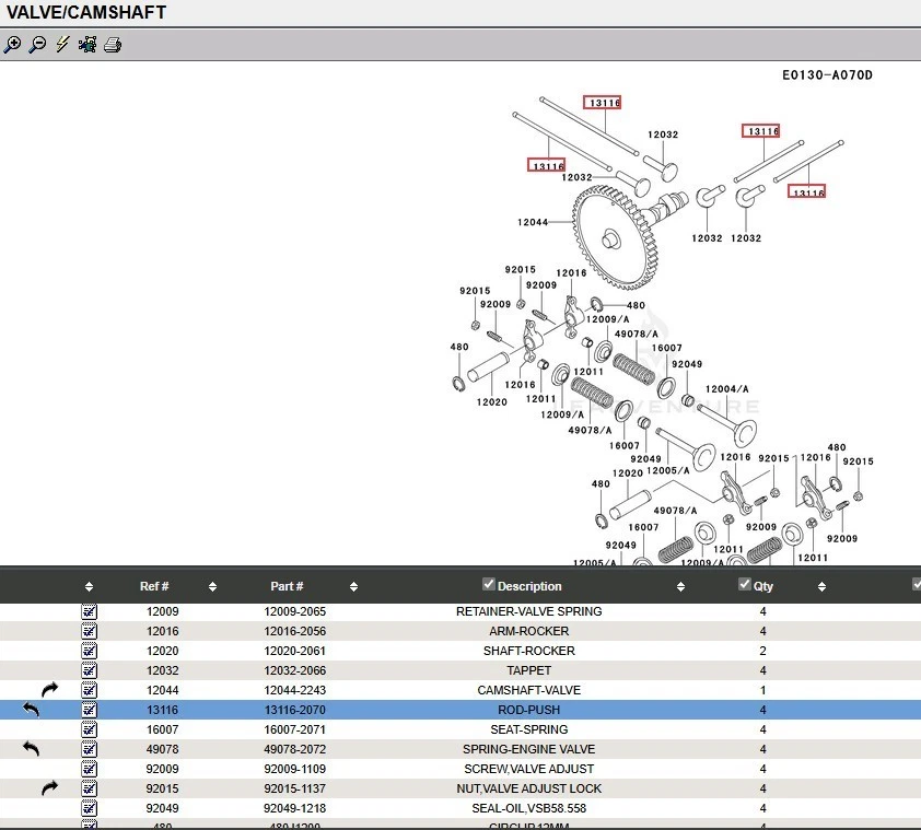 Genuine Kawasaki 13116-2070 Push Rod 13116-2069 FD440V FD501D FE170D 13116-2069 - Image 4