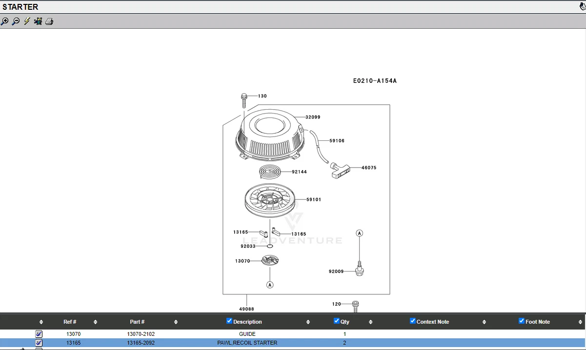 2 Genuine Kawasaki 13165-2092 Pawl Recoil Starter FS481V FS541V FS600V FX481V - Image 5