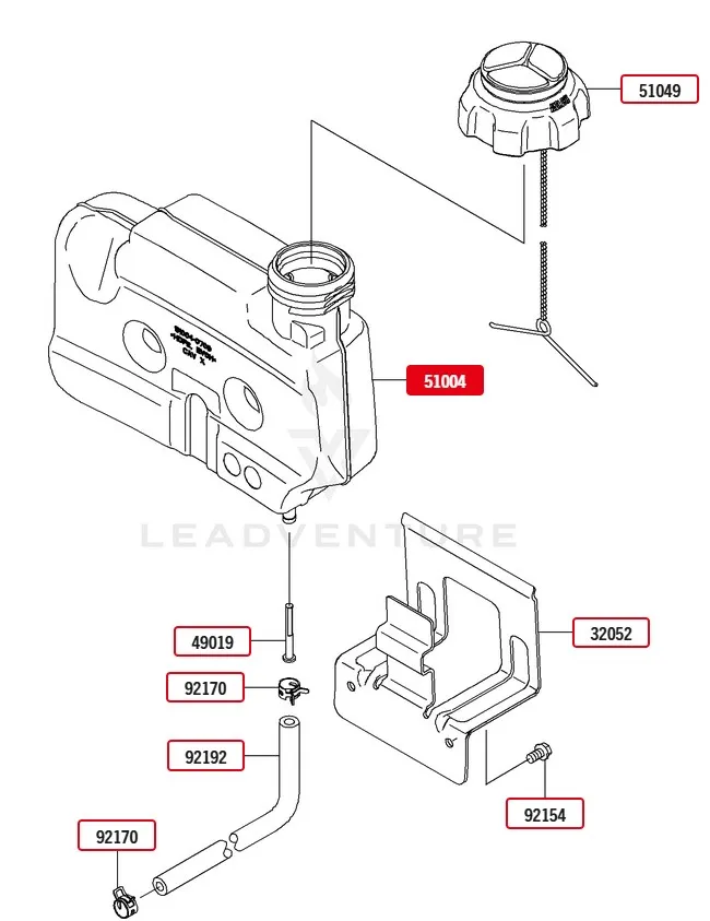 Genuine Kawasaki 32052-0731 Gas Fuel Tank Bracket FJ180V - Image 4