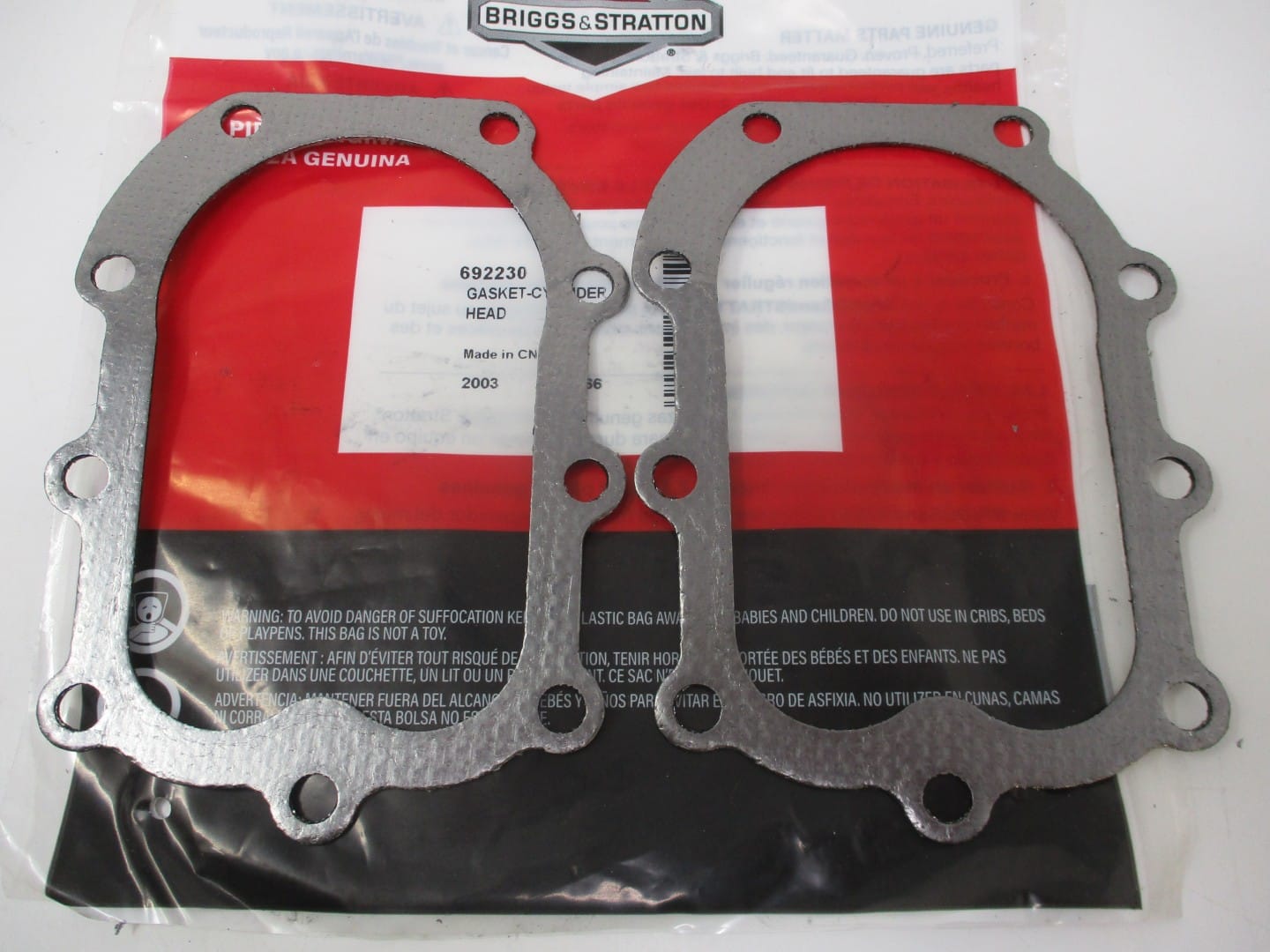2 Genuine Briggs & Stratton 692230 Cylinder Head Gasket - Image 2