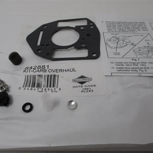 Genuine Briggs & Stratton 842881 Carburetor Overhaul Kit 809024 808395