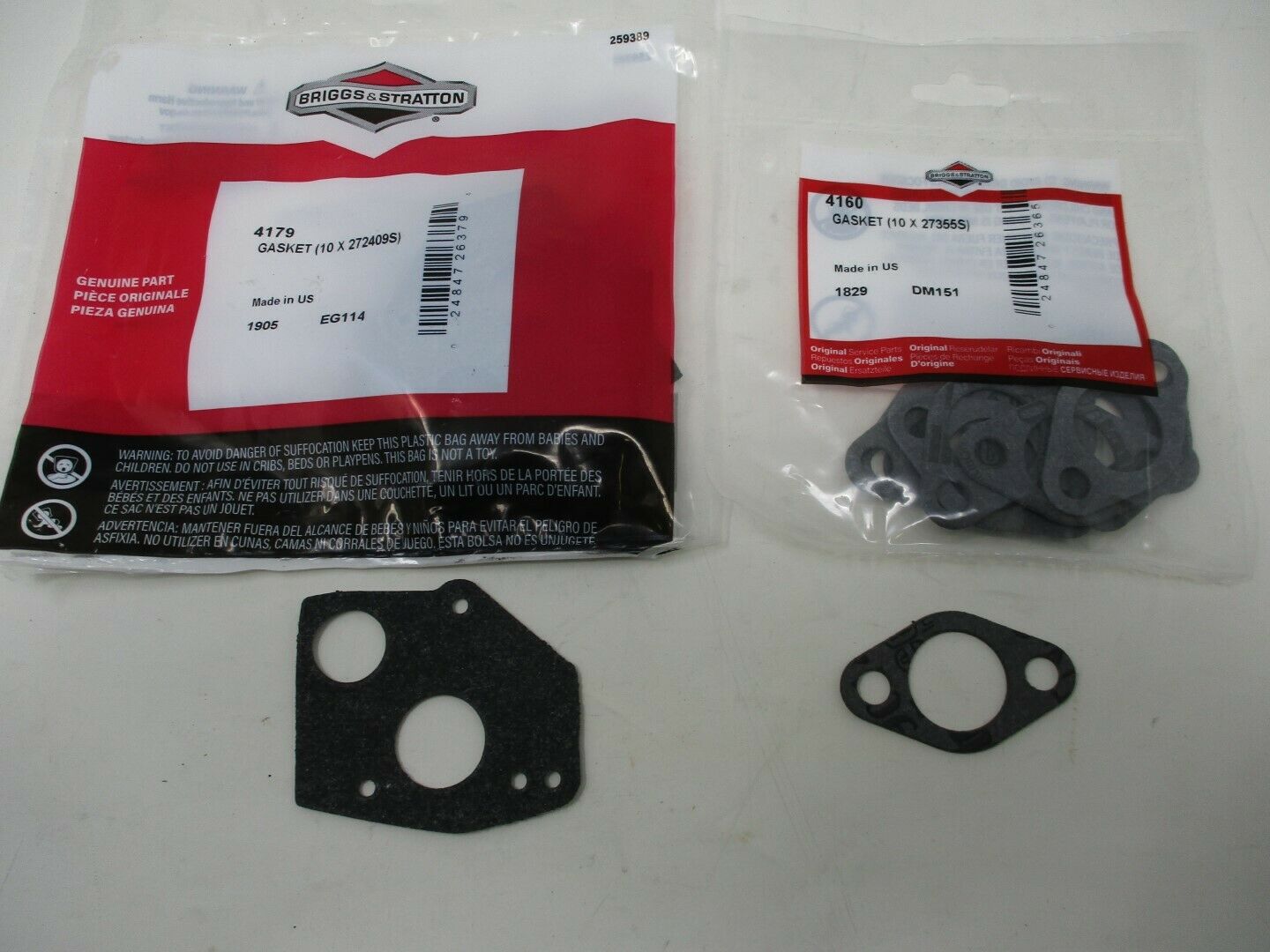 10 Pcs Briggs & Stratton 4160/27355S & 4179/272409S Carburetor Tank & Intake Gasket