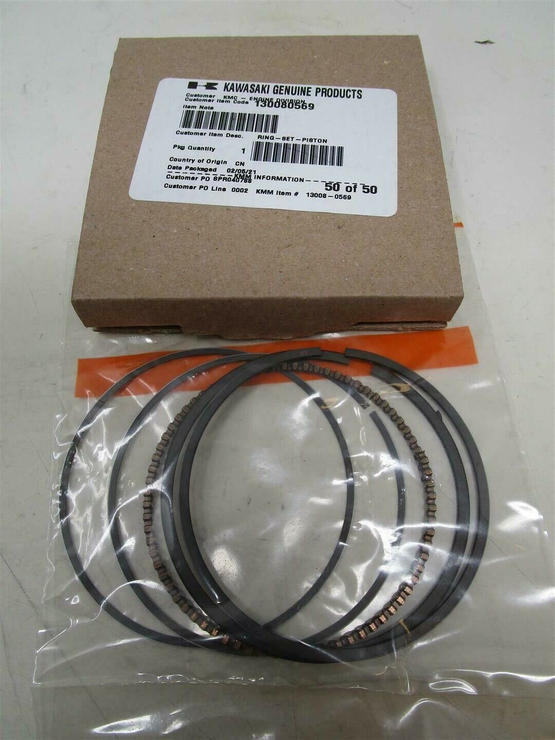 Genuine Kawasaki 13001-7027 Piston 13008-0569 Rings STD. Standard