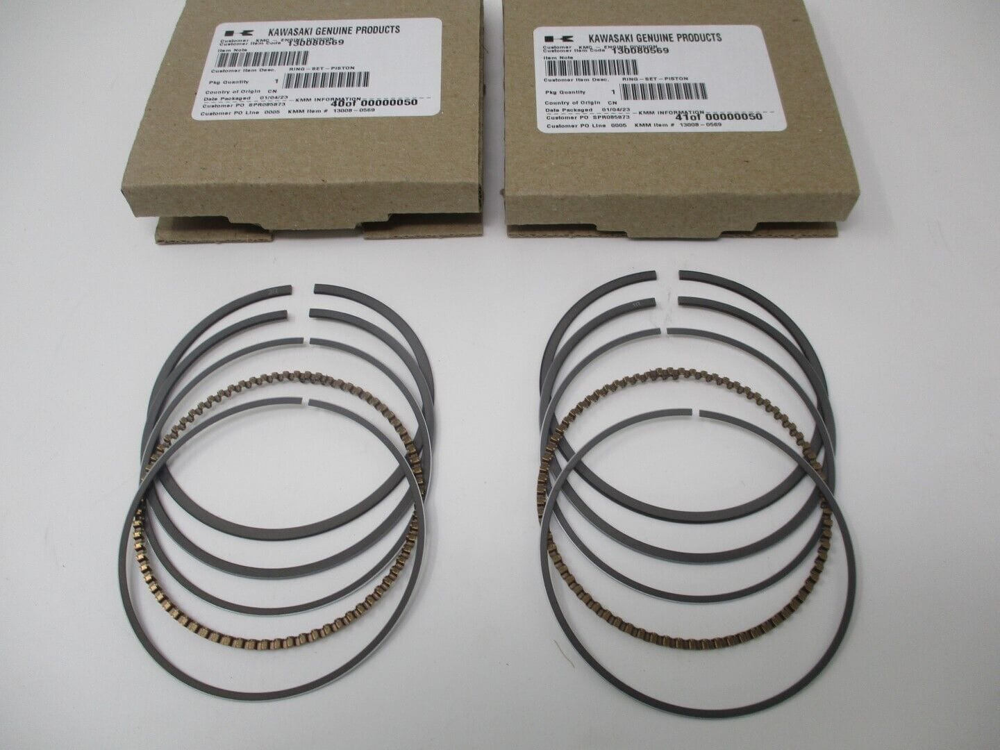 2 Sets Genuine Kawasaki 13008-0569 Piston Rings Set OEM FR651V FR691V FR730V FS651V FS730V