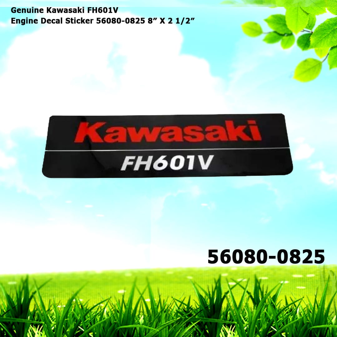 Genuine Kawasaki FH601V Engine Decal Sticker 56080-0825 8" X 2 1/2"