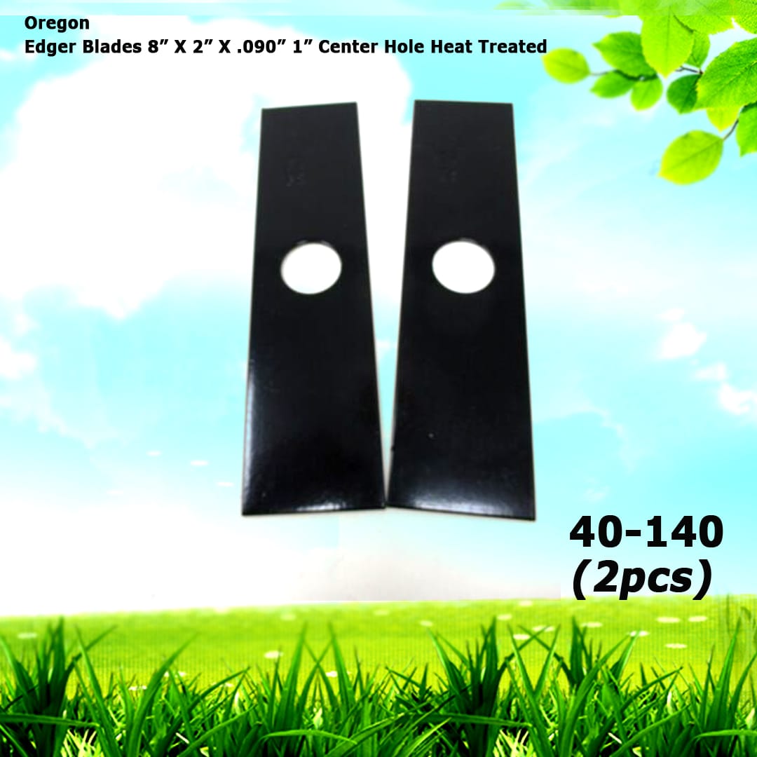 2 Oregon 40-140 Edger Blades 8” X 2” X .090” 1” Center Hole Heat Treated
