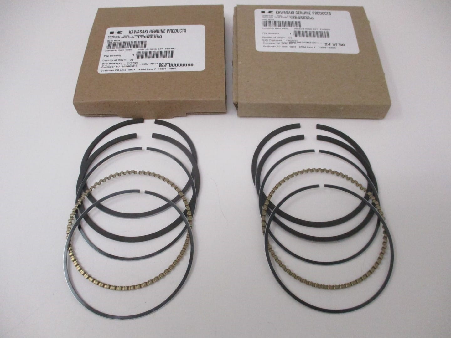 2 Sets of Genuine Kawasaki 13008-6060 Piston Rings STD FH541V FH580V