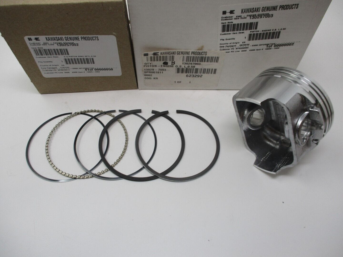 Genuine Kawasaki 13029-7003 13025-7002 Piston & Rings .050 FH601V FH641V FH661V