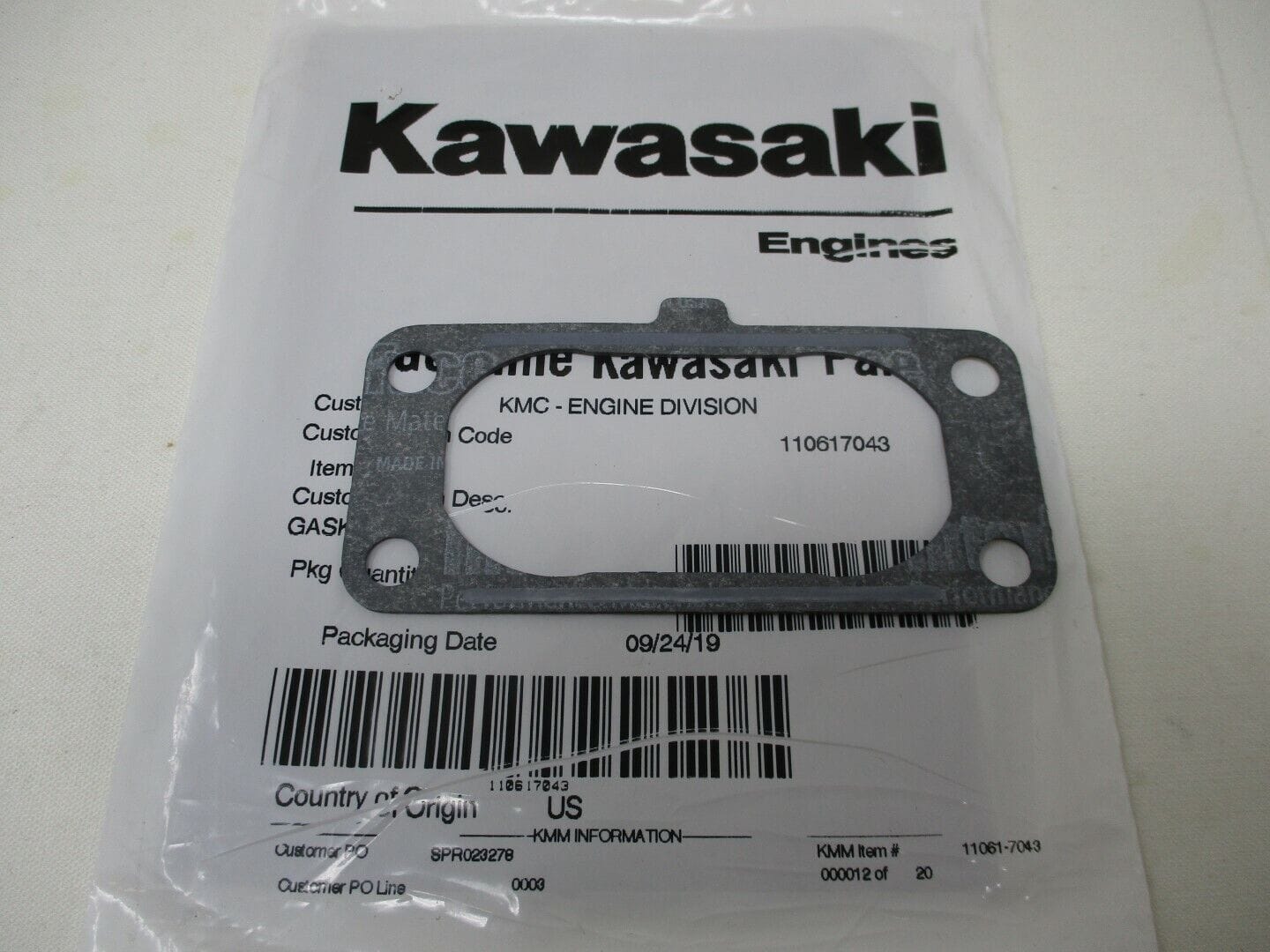 Genuine Kawasaki 11061-7043 Carburetor Gasket