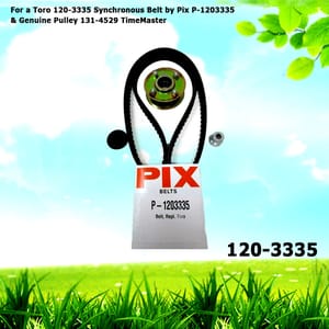 For Toro 120-3335 Synchronous Belt by Pix P-1203335 & Genuine Pulley 131-4529 TimeMaster