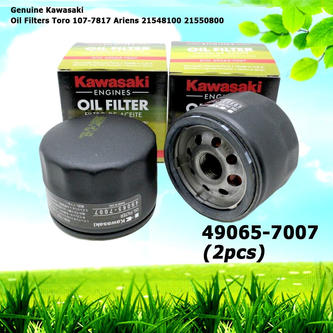 2 Genuine Kawasaki 49065-7007 Oil Filters Toro 107-7817 Ariens 21548100 21550800