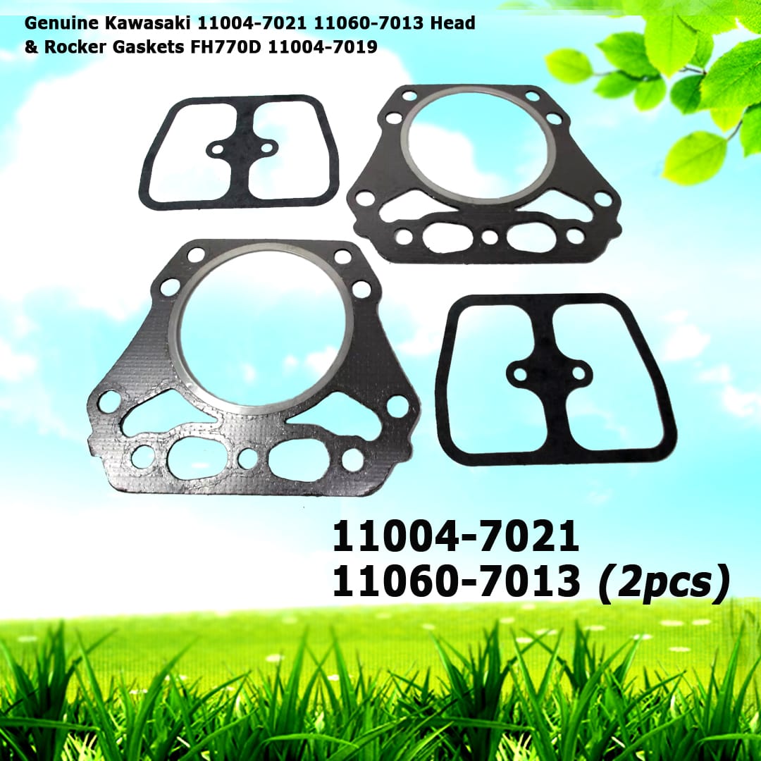 2 Sets Genuine Kawasaki 11004-7021 11060-7013 Head & Rocker Gaskets FH770D 11004-7019