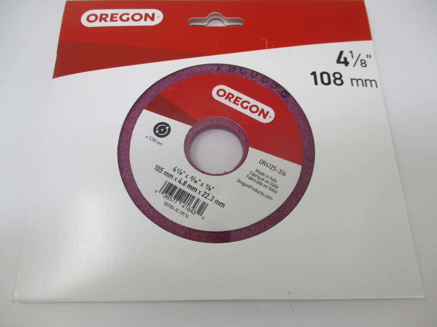 Oregon OR4125-316A Chainsaw Grinding Wheel 4-1/8" X 3/16"