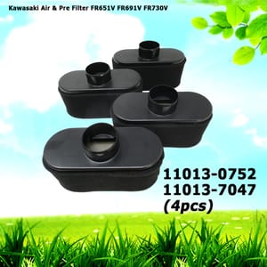 4 For Kawasaki 11013-0752 11013-7047 Air & Pre Filter FR651V FR691V FR730V