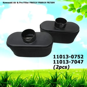 2 For Kawasaki 11013-0752 11013-7047 Air & Pre Filter FR651V FR691V FR730V