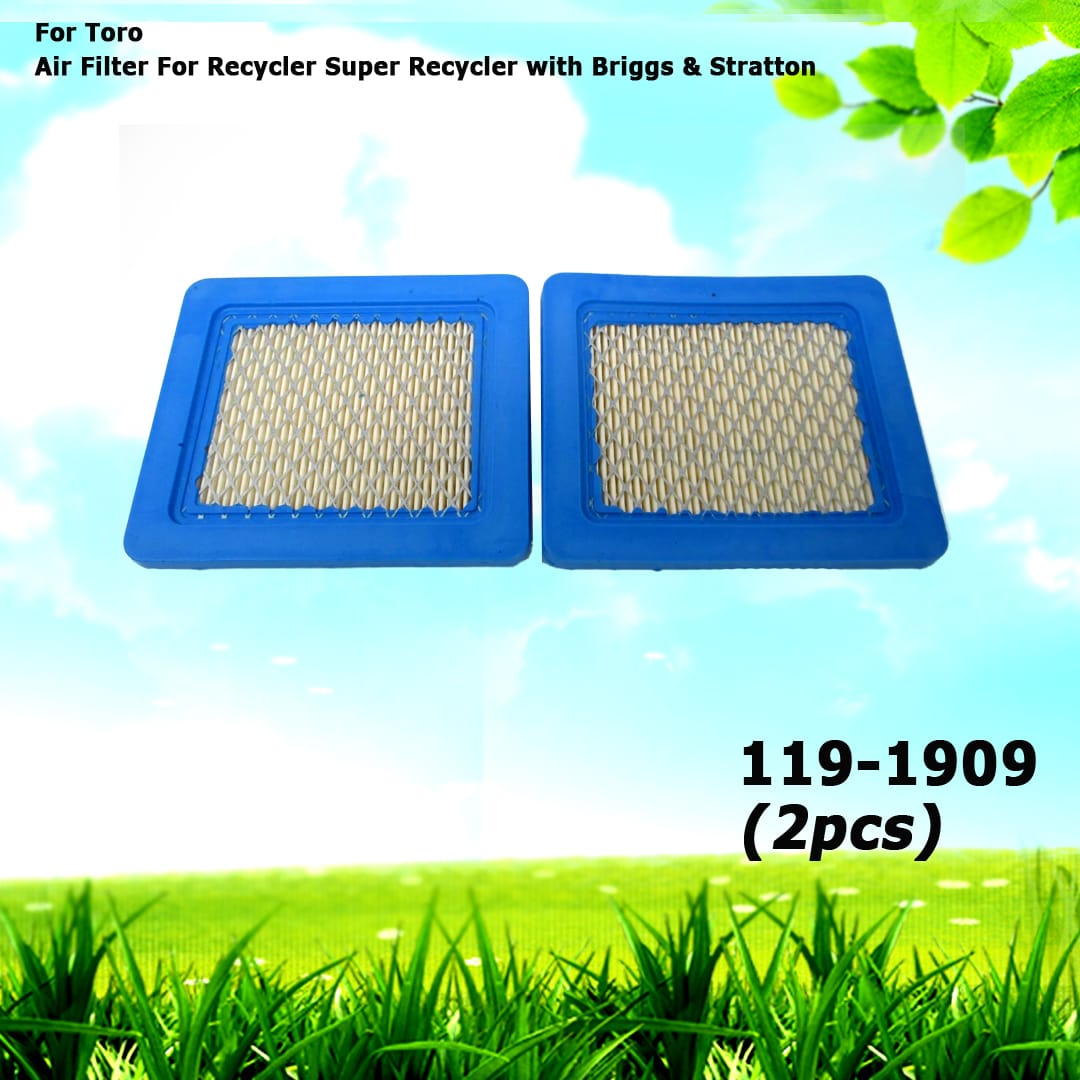 2Pcs For Toro 119-1909 Air Filter For Recycler Super Recycler with Briggs & Stratton